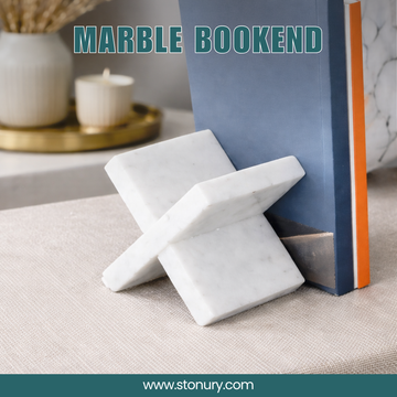 Marble White Cross Bookend & Decorative Book Stand