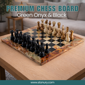 Premium Onyx and Black Chess Board Set