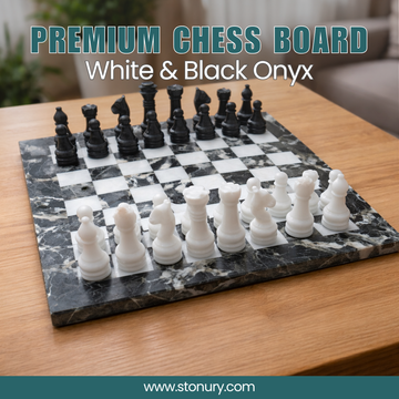 Premium White and Black Onyx Chess Set