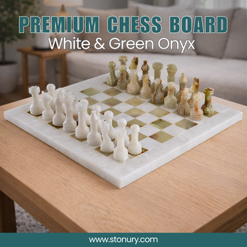 Premium White and Onyx Chess Board Set